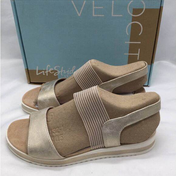 Lifestride Velocity Zing, Soft gold metalic Sandal Women's 9 NWT - Picture 3 of 5